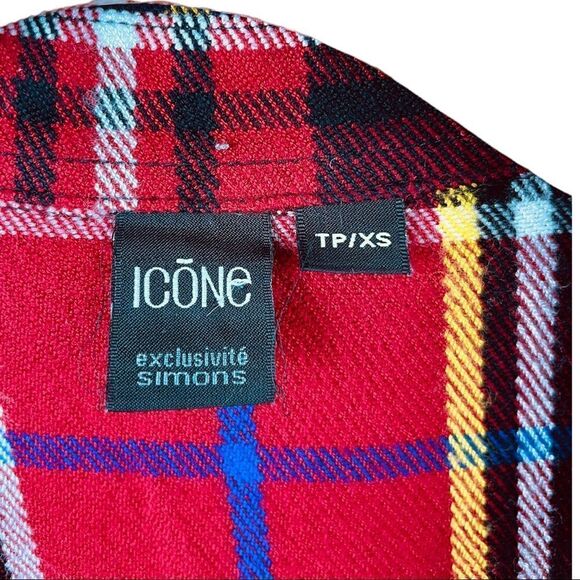 𝅺ICONE by Simons Mixed Plaid Shirt Size XS - Picture 4 of 5
